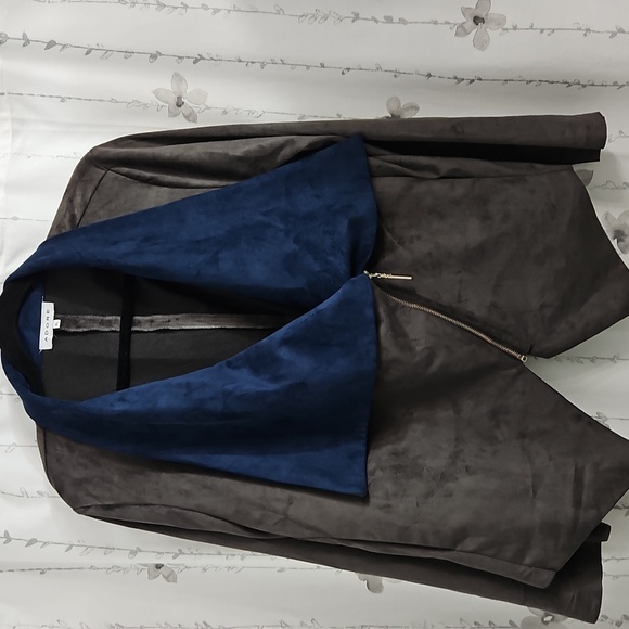 ADORE BLUE/GRAY MOTO-STYLE JACKET SIZE XL - Picture 1 of 9